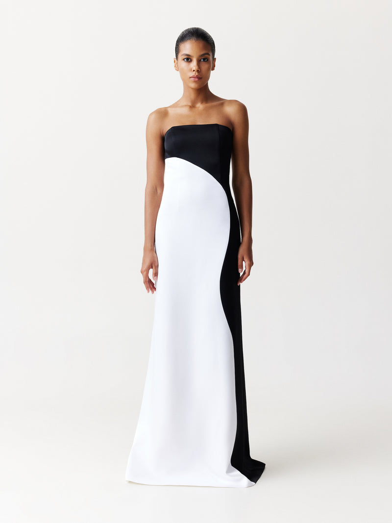 Strapless Two-Toned Maxi Dress