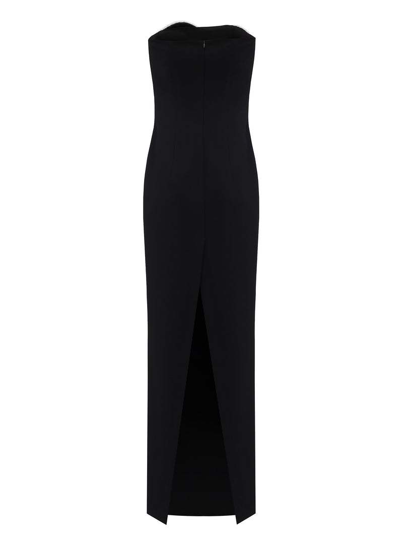 Crystal Embellished Maxi Dress in Black