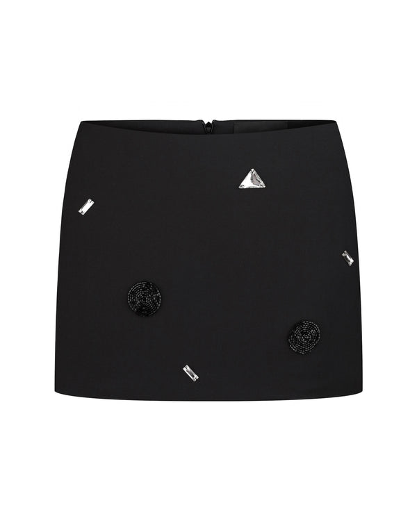 Low Rise Embellished Mini Skirt