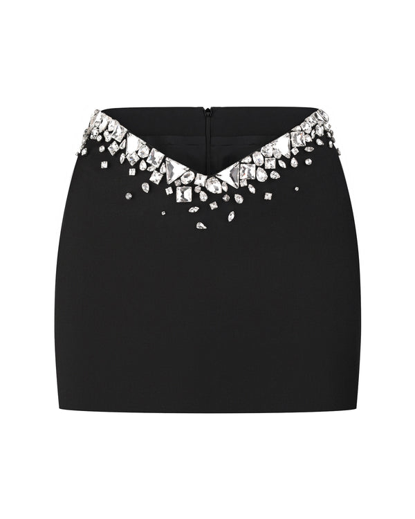 Cutout Crystal-Embellished Mini Skirt