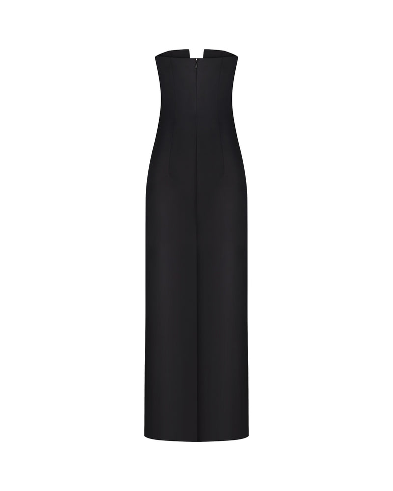 Plunge Neckline Bow-Detailed Maxi Dress